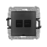 MINI Ładowarka USB podwójna 2xUSB C, 20W max., bez pola opisowego grafitowy 11MCUSBBO-7 KARLIK