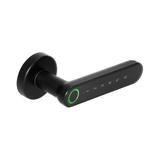 Klamka szyfrowa z klawiaturą dotykową. Otwierana na PIN z czytnikiem linii papilarnych oraz telefon