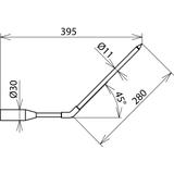 Przedłużacz kątowy 45 st. z gwintowanym bolcem M8