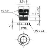 V-TEC PG9+ LGR, Dławik kablowy