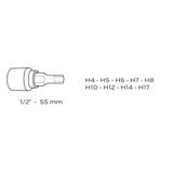 Końcówki sześciokątne na nasadce 55 mm, zestaw 9 szt.