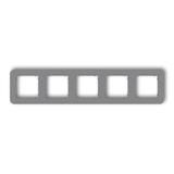 MINI Ramka uniwersalna pięciokrotna zaokrąglona z tworzywa szary mat