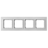 SONATA Ramka poczwórna - kolor białe szkło szron