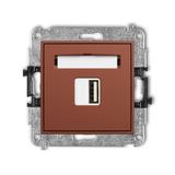 MINI Ładowarka USB pojedyncza USB A, 5W max., 5V, 1A terakota 63MCUSB-1 KARLIK