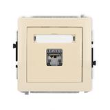 DECO Mechanizm gniazda komputerowego pojedynczego 1xRJ45, kat. 5e, ekranowany, 8-stykowy beżowy