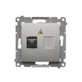 Simon 54 Gniazdo światłowodowe / optyczne pojedyncze SC/APC srebrny mat