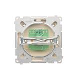 Simon Basic Gniazdo telefoniczne RJ11 uniwersalne pojedyncze Montaż na łapki lub wkręty beż