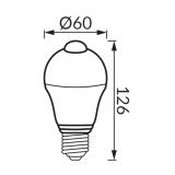 Lampa SMD LED z czujnikiem ruchu ERSTE LED PIR E27 12W NW