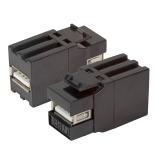 Adapter Keystone Snap-In USB 2.0 typ A-A czarny