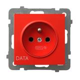 AS Gniazdo pojedyncze z uziemieniem DATA - kolor biały
