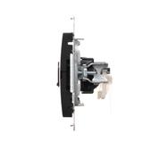 Simon 54 Gniazdo komputerowe podwójne RJ45 kat 6 z przesłoną przeciwkurzową czarny mat