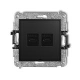 MINI Ładowarka USB podwójna 2xUSB C, 20W max., bez pola opisowego czarny mat 12MCUSBBO-7 KARLIK