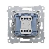 Simon 54 Łącznik dwubiegunowy 10A szybkozłączka srebrny mat