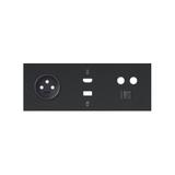 Simon 100 Panel 3-krotny: 1 gniazdo + 1 HDMI + 1 USB + 1 TV + 1 RJ45 czarny mat 10020317-238 KONTAKT