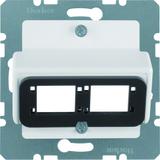 BERKER Płytka centralna do modułu podwójnego Reichle&De-Massari biały mat/aksamit 14611909 HAGER