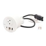 INCARA: DISQ 80 - 2P+Z / USB A+C / WYJŚCIE KABLOWE - 0,5 M WIELAND-BIAŁY, Legrand