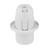 Oprawka gwintowana E-14 termoplastyczna z kołnierzem biała