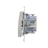 Simon 54 Łącznik schodowy z podświetleniem LED bez piktogramu 10A 250V szybkozłączka srebrny mat DW6L.01/X/43 KONTAKT