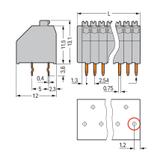 listwa zaciskowa do pł. drukowanych 16-bieg. szara raster 2,54 mm /25szt./ WAGO