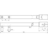 Klucz do drutu zbrojeniowego 8-10/płask, 4 mm, prosty, stal uczerniona