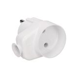 Wtyczka kątowa 2P z gniazdem biała WT-16U/G K2/BIAŁY ORNO