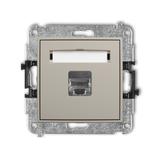 MINI Mechanizm gniazda komputerowego pojedynczego 1xRJ45, kat. 5e, ekranowany, 8-stykowy taupe