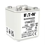 FUSE 100A 690V 1*GN/50 AR UC Wkładka szybka 100A AC 690V rozmiar 1 45x59x51 mm aR I 170M3512 EATON