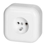 Gniazdo pojedyncze natynkowe 2p+Z 16A, 250V, FAN, biały NT-16F BIAŁY ORNO