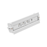 SIMON 480 TS48-610E30BK0-33 Spinner 3 gn. typ E + ładow. USB A+C i płytka dla 2 złączy RJ45 keystone