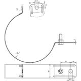 Obejma do rur spustowych 100 mm, St/tZn