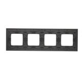 Simon 54 Nature Ramka 4-krotna Nature-Metal INOX YIN IP20/IP44* (*IP44-należy zastosować zestaw uszczelek DUN4) DRN4/78 KONTAKT
