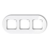 ICON Ramka uniwersalna potrójna okrągła - efekt szkła (ramka: biała; spód: grafitowy mat) biały