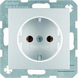 BERKER B.Kwadrat/B.7 Gniazdo SCHUKO z uziemieniem aluminium  47431404 HAGER