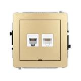 DECO Mechanizm gniazda telefonicznego pojedynczego 1xRJ11 + komputerowego pojedynczego 1xRJ45, kat.