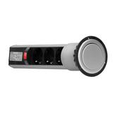 Gniazdo meblowe O6cm wysuwane z blatu z blokadą i przewodem 1,8m 3x2P+Z (Schuko) OR-AE-1347(GS) ORNO