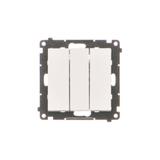 Simon 55 Przycisk zwierny potrójny szybkozłączka Biały mat