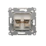 Simon 54 Gniazdo głośnikowe pojedyncze Przekrój przewodów dla wyjścia do 6 mm2 złoty mat