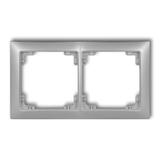 DECO Ramka uniwersalna podwójna z tworzywa DECO Soft srebrny metalik