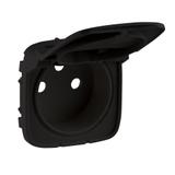 VALENA ALLURE - PLAKIETKA CZARNA GNIAZDA 2P+Z Z KALPKĄ, Legrand