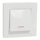 Asfora, łącznik 1-biegunowy, z podświetleniem, biały