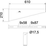 AW 80/61, WSPORNIK ŚCIENNY 610MM FT