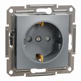 Asfora, gniazdo pojedyncze schuko, z przesłonami, stal