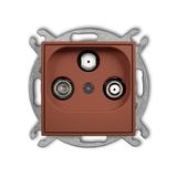 ICON Mechanizm gniazda abonenckiego 2 wyjścia SAT + TV terakota