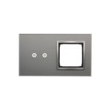 Simon 54 Touch Panel dotykowy S54 Touch 2 moduły 2 pola dotykowe poziome + 1 otwór na osprzęt S54 srebrna mgła DSTR220/71 KONTAKT