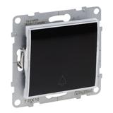 SUNO - Przycisk pojedynczy z podświetleniem - 6 A - 250 V~ - zaciski automatyczne, Czarny, Legrand