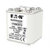 FUSE 100A 690V 1*GN/50 AR UC Wkładka szybka 100A AC 690V rozmiar 1 45x59x51 mm aR I 170M3512 EATON
