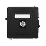 DECO Mechanizm gniazda antenowego pojedynczego typu F (SAT) niklowany czarny mat