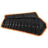 Klucze płasko oczkowe z grzechotką i przełącznikiem, zestaw 12 szt., 8 - 19 mm, miękkie etui