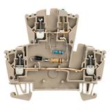 WDK 2.5 LD/GN 1D 2R 230 Złączki szynowe z elementami elektronicznymi /25szt./ WEIDMULLER