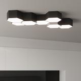 Lampa plafon sześciokątny czarny SUNDE 13 SOLLUX